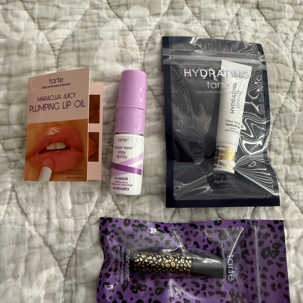 Bundle 4 pcs set kit TARTE  - mascara & lip oil & setting spray & primer NEW!